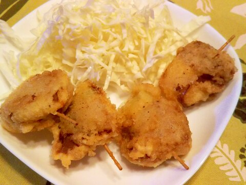 豚肩・葱の串揚げ